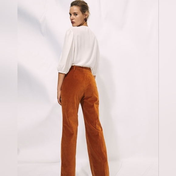 ARITZIA Wilfred Francesca Velvet Pants Fit Flare Hemmed/Altered Sz 2 Inseam 27.5 - Picture 5 of 10